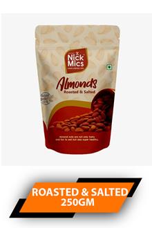 Nickmics Almond Roasted & Salted 250gm